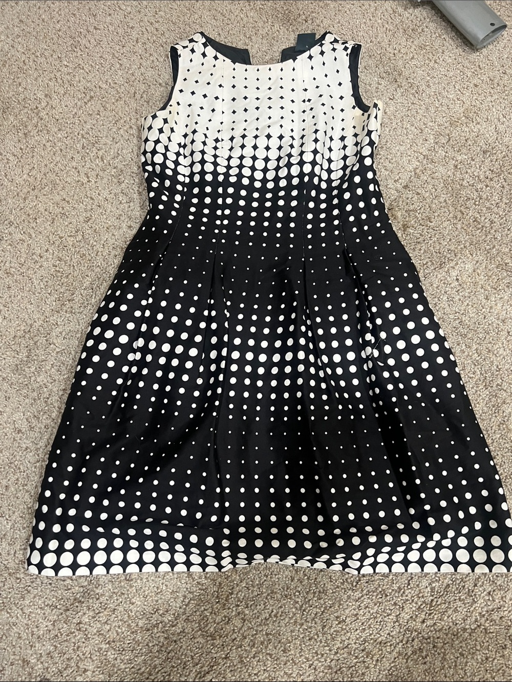 Gabby Skye Black and White Polka Dot Midi Dress